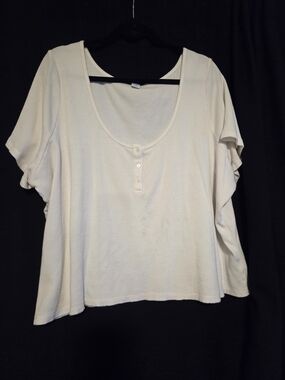 Old Navy Cream Waffle Knit Summer Top